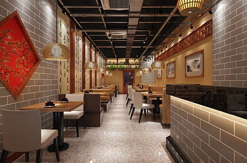 上栗传统中式餐厅餐馆装修设计效果图
