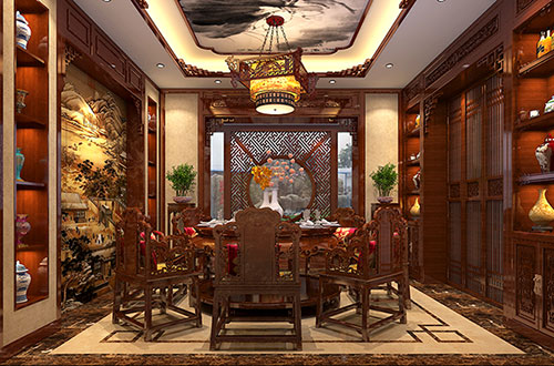 上栗温馨雅致的古典中式家庭装修设计效果图